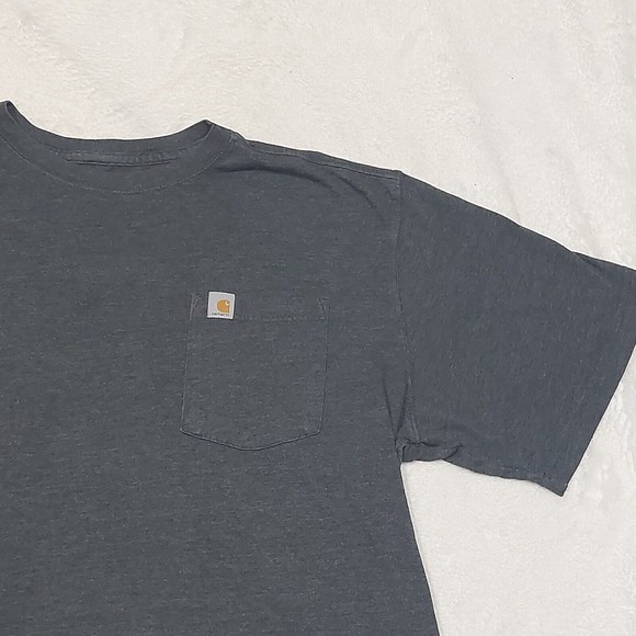 Carhartt Mens Size 2XL Gray Short Sleeve Workwear Pocket Tee Relaxed 101125 - Picture 2 of 7